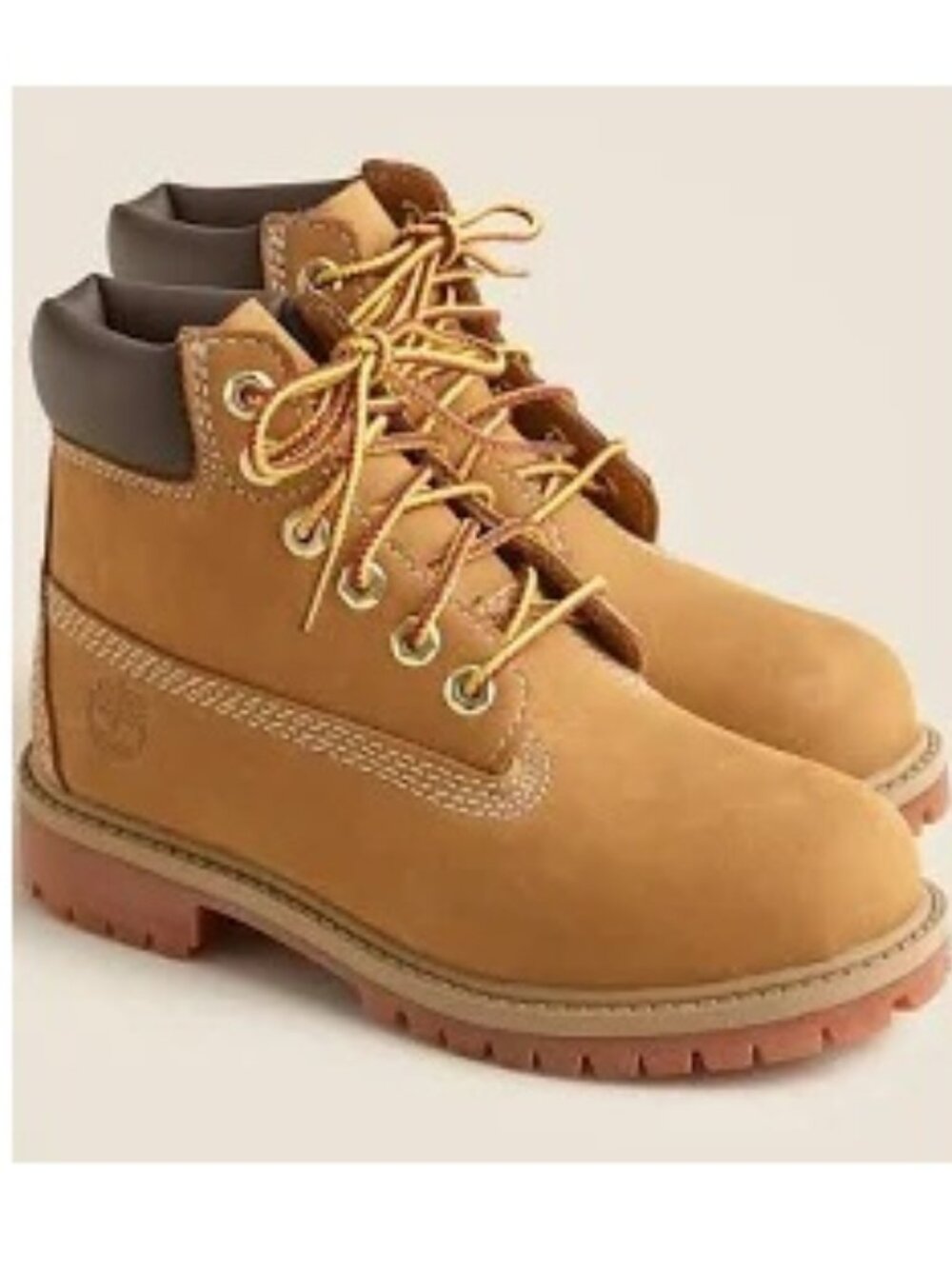 Timberland Youth 6" Boots Wheat Nubuck Leather Waterproof Size 2.5 NWT Kids